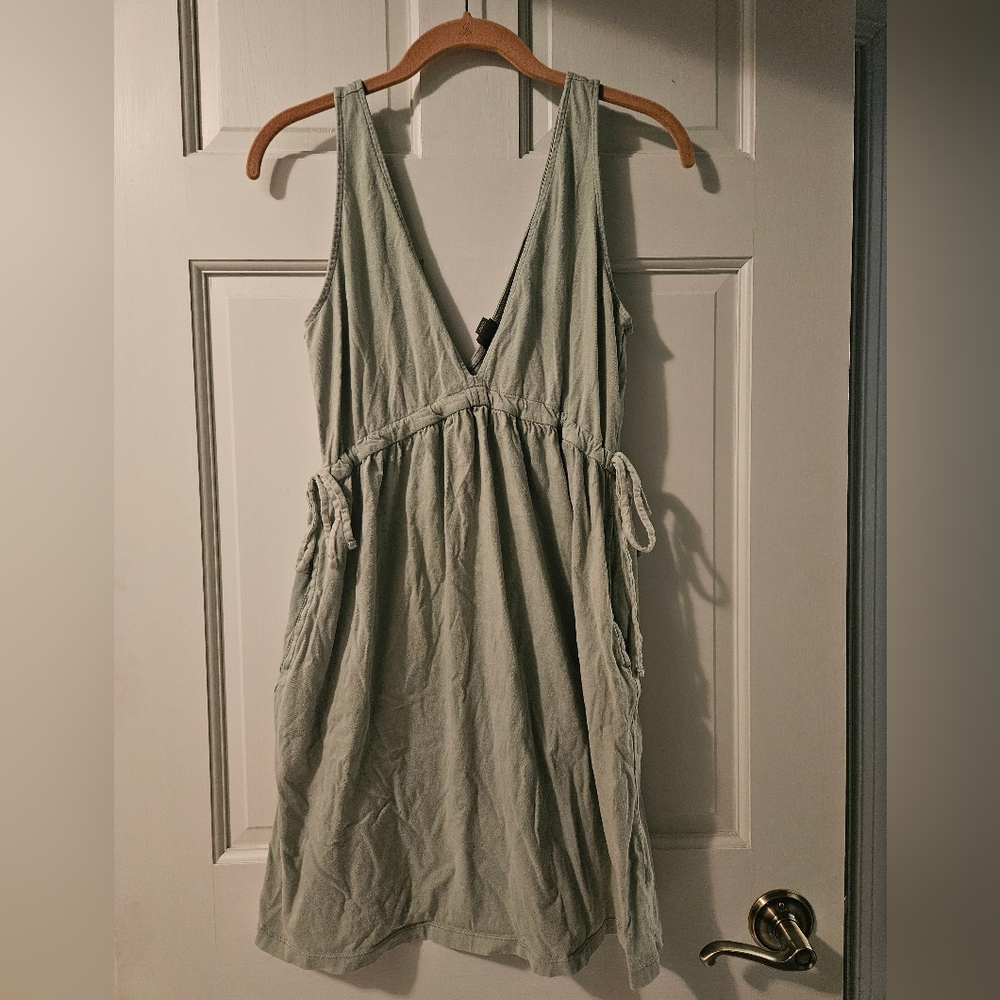 Wild Fable Olive Green Gathered Dress